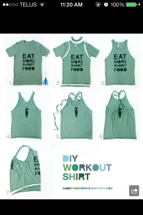 cut t-shirt into workout tops.